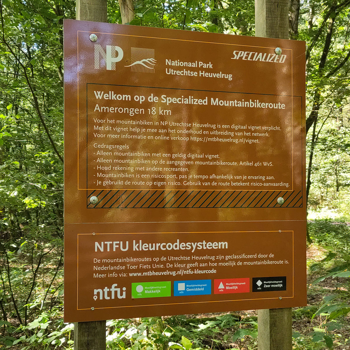 NTFU Kleurcode – Kleurcodesysteem classificatie zwaarte mtb-routes – Mountainbikeroutes Utrechtse Heuvelrug