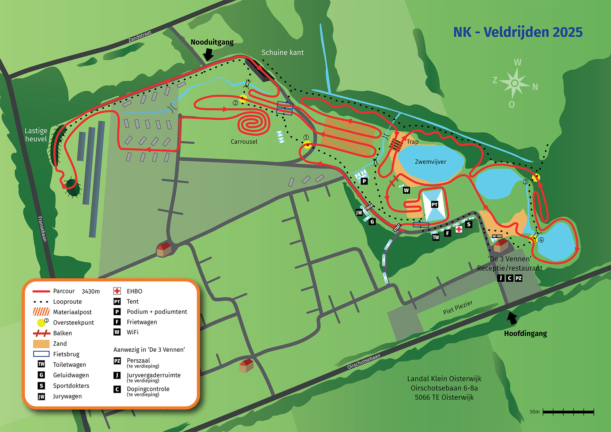 Parcours overzicht NK Veldrijden Nederlands Kampioenschap cyclocross 2025 Oisterwijk